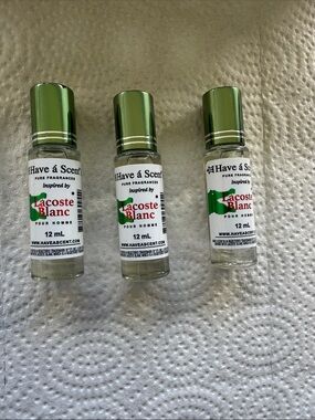 Lacoste Blanc Inspired Roll-On Perfume Trio with Green Caps